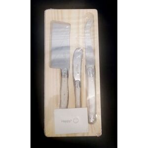 French LAGUIOLE 3pc Cheese‎ & Vegetable Knives & Board Culinary Set